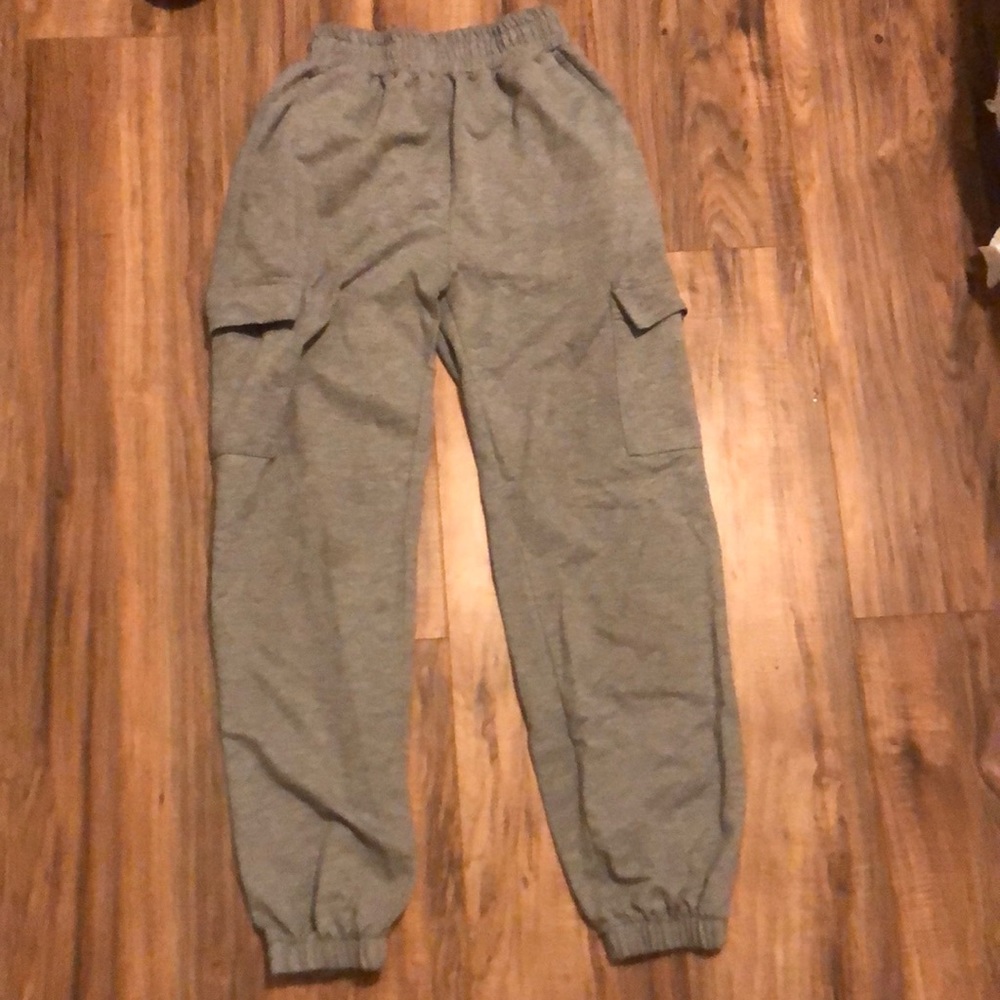 Grey cargo joggers